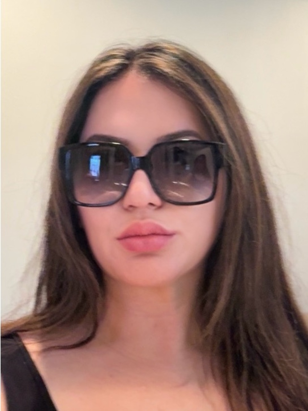 Yves Saint Laurent Black Gradient Oversized Square Sunglasses